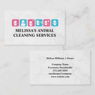 Dog Cleaning Service   Poodle Icons Business Card