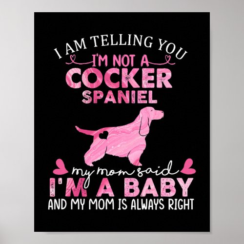 Dog Cocker Spaniel Mom Baby Funny Cute Dog Owner L Poster