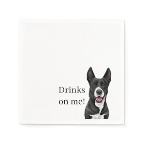 Dog Cocktail Napkin, Reception Napkin, Wedding  Napkins