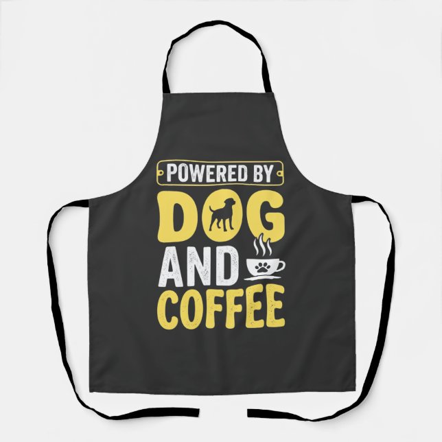 Dog Coffee Lover Powered By Design Apron (Front)