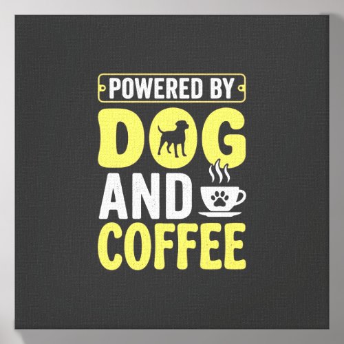 Dog Coffee Lover Powered By Design Canvas Photo Tile