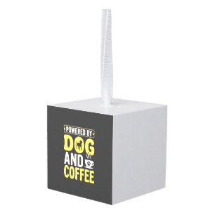 Dog Coffee Lover Powered By Design Cube Ornament