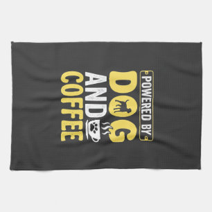 Dog Coffee Lover Powered By Design Kitchen Towel