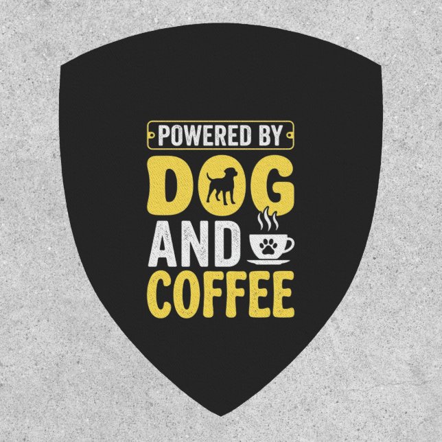 Dog Coffee Lover Powered By Design Patch (Front)