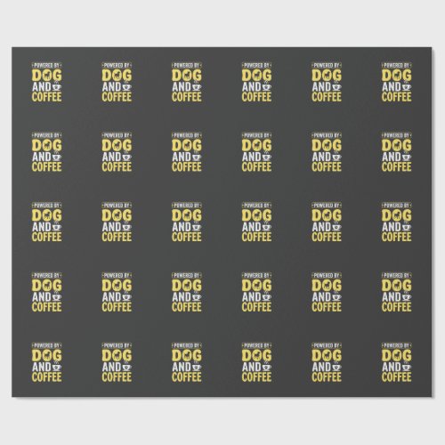 Dog Coffee Lover Powered By Design Wrapping Paper