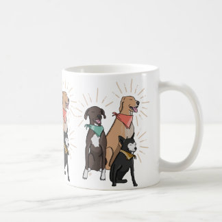 Dog Coffee Mug with Teddy the Spaz Man and Family