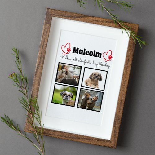 Dog collage _ customized 4 photo plaque