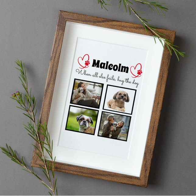 Dog collage - customized 4 photo plaque (Creator Uploaded)
