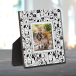 Dog Collage Frameless Photo Easel Back Plaque<br><div class="desc">Made to look dimensional, a border of black and white dogs creates a fun frame for your favorite photo on this tabletop plaque with a built-in easel. The image is put directly on the hardboard panel for a stunningly crisp image with an easy wipe clean surface. Great as a gift...</div>