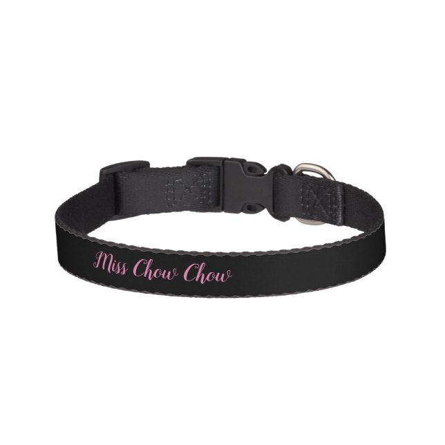 DOG COLLAR Miss Chow Chow design style  (Front)