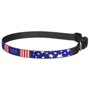 red white and blue dog harness