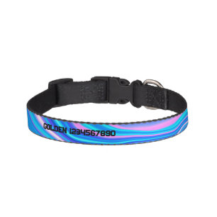 Dog Collar With Blue Abstract Design Customizable 