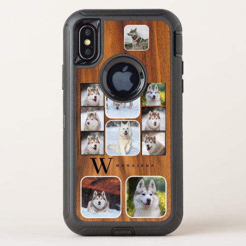Dog College Pet Photo Monogram Apple X11121314 OtterBox Defender iPhone X Case