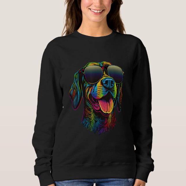 Dog Colorful Cool Puppy Dog Sweatshirt (Front)