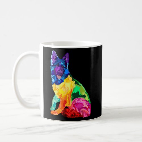 Dog Colorful German Shepherd s Coffee Mug