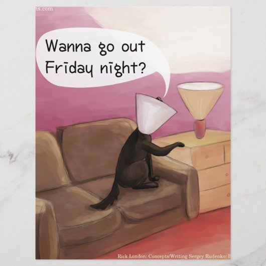 Dog Cone Dating Funny Cartoon (Front)