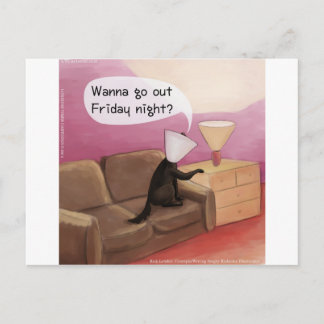 Dog Cone Dating Funny Cartoon Postcard