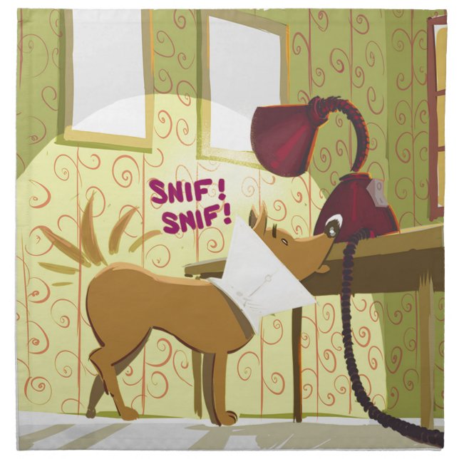 Dog Conehead Funny Cloth Napkin (Front)
