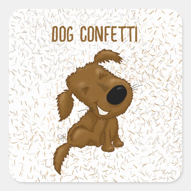 Dog Confetti Shedding Dog Square Sticker (Front)
