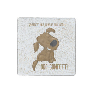 Dog Confetti Shedding Dog Stone Magnet