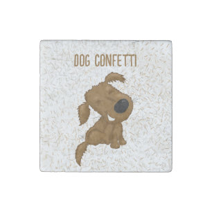 Dog Confetti Shedding Dog Stone Magnet