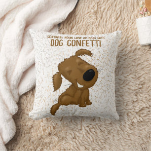 Dog Confetti Shedding Dog Throw Pillow