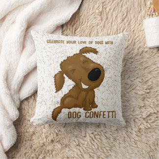 Dog Confetti Shedding Dog Throw Pillow