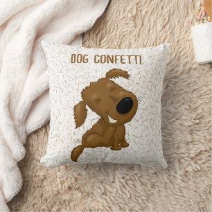 Dog Confetti Shedding Dog Throw Pillow