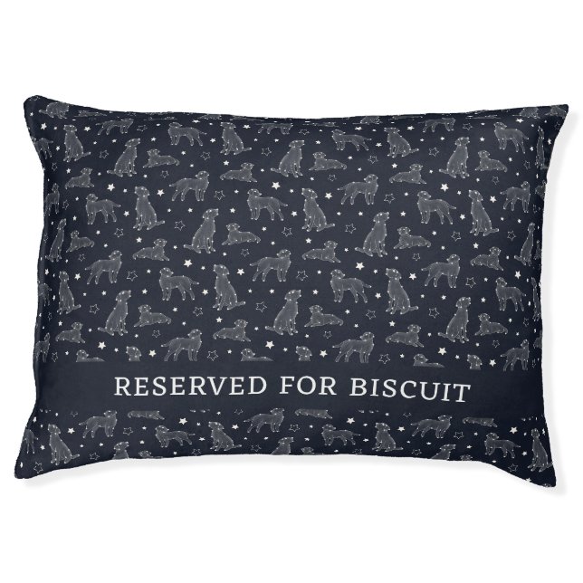Dog Constellation Black And White Pattern Monogram Pet Bed (Front)