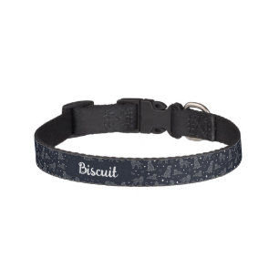 Dog Constellation Black And White Pattern Monogram Pet Collar