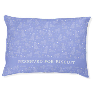 Dog Constellation Light Blue Pattern Monogram Pet Bed