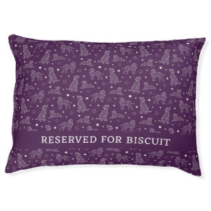 Dog Constellation Purple & White Pattern Monogram Pet Bed