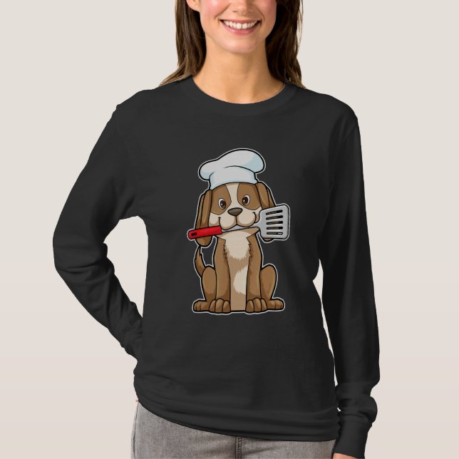 Dog Cook Chef hat Spatula T-Shirt (Front)