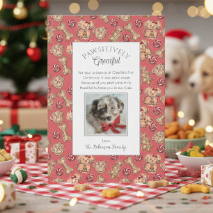 Dog Cookies Puppy's First Christmas Thank You Card