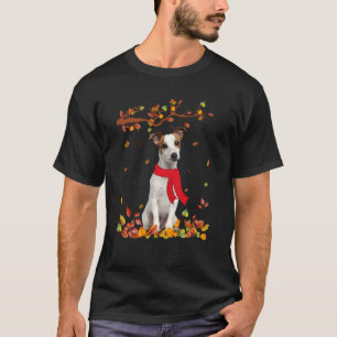 Dog Cool Jack Russell Terrier Autumn Thanksgiving T-Shirt