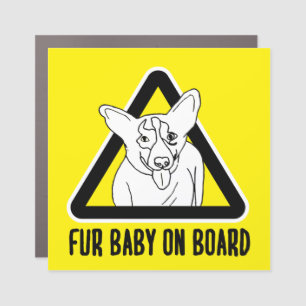 Dog Corgi Fur Baby on Board Dog Owner Quotes Foste Car Magnet