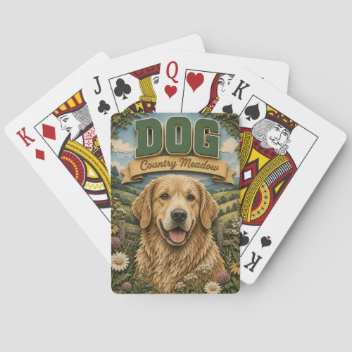 Dog Country Meadow POPCUT Poker Cards