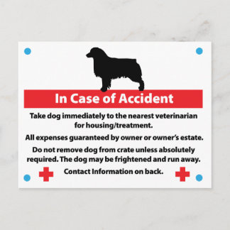 Dog Crate Card In Case of Emergency: Aussie