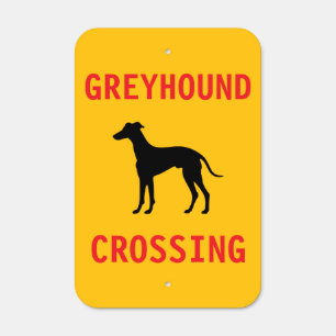 Dog Crossing Sign, Greyhound Crossing Sign