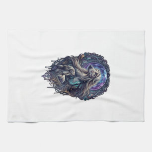 Dog Crystal Moon Enchanted Forest_1 Kitchen Towel
