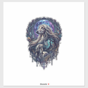 Dog Crystal Moon Enchanted Forest_1 Sticker