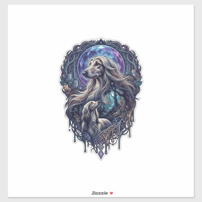 Dog Crystal Moon Enchanted Forest_1 Sticker (Sheet)