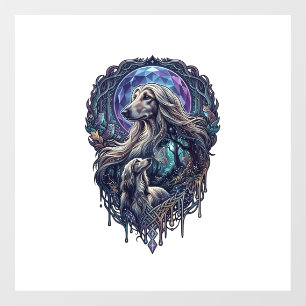 Dog Crystal Moon Enchanted Forest_1 Window Cling