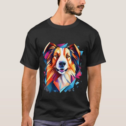 Dog Cubism Art Style T_Shirt