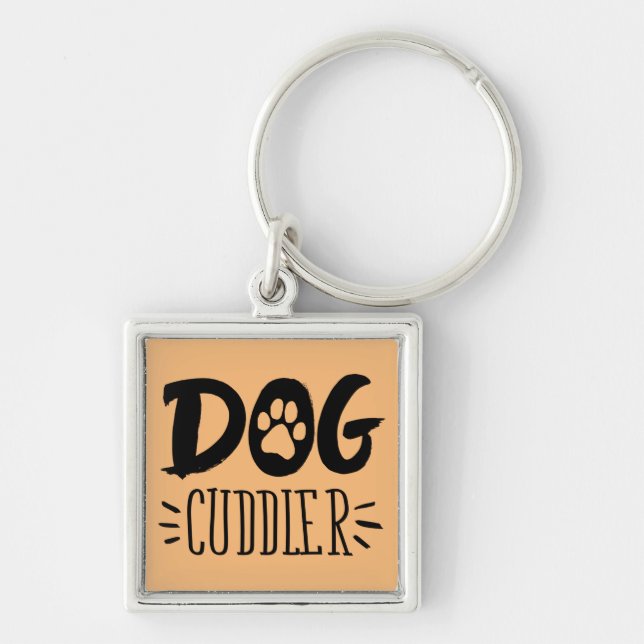 Dog Cuddler Dog Happy Cuddler Drawn Paw Keychain (Front)