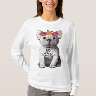 Dog Cuddles Tee Shirt Shown in Long Sleeve