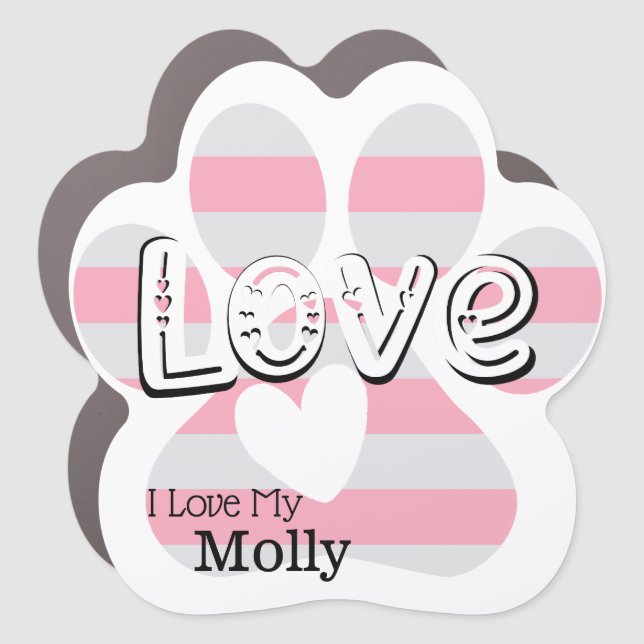 Dog Custom Love Car Magnet (Front)