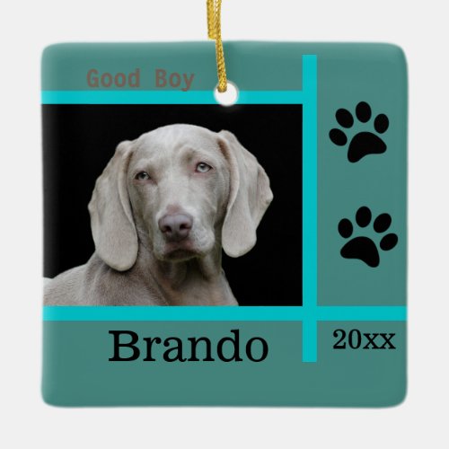 Dog Custom Photo  Ceramic Ornament