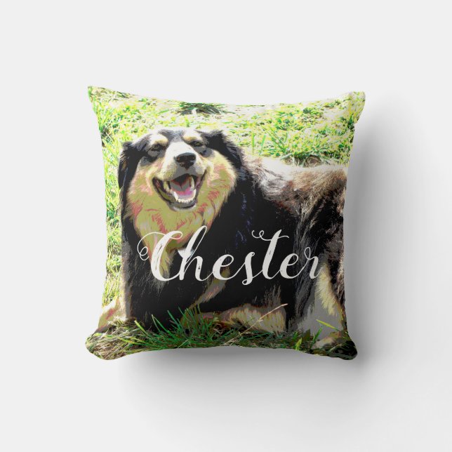 dog custom photo pillow add your own personalize (Front)