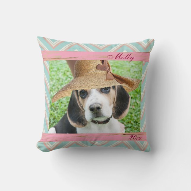 Dog Custom Photo Throw Pillow (Front)